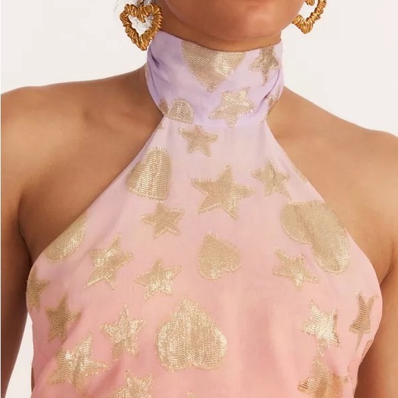 NWT LoveShackFancy Exclusive Boca Handkerchief Top in Sunset Ombré Orange XS + L - Picture 4 of 10